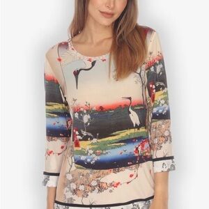 Citron Santa Monica Sunset Crane Knit Top